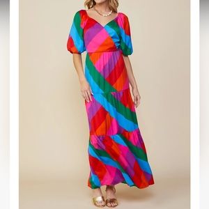 SKIES ARE BLUE colorful rainbow dress!